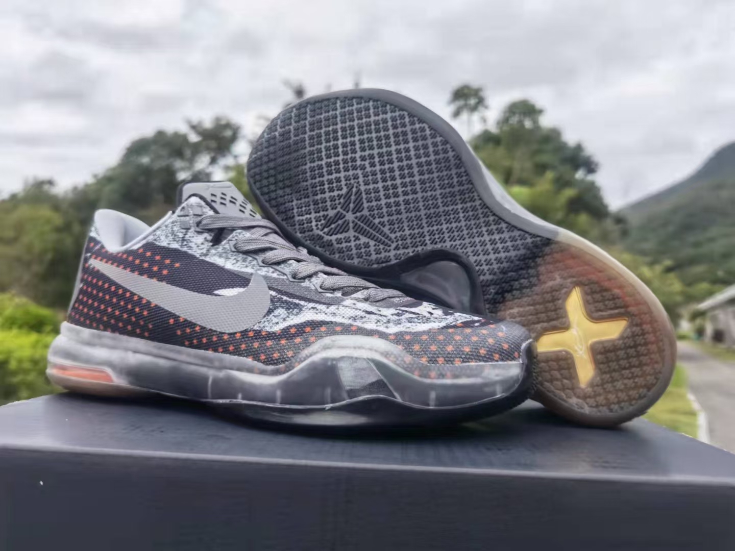 New Nike Kobe X Grey Orange Shoes